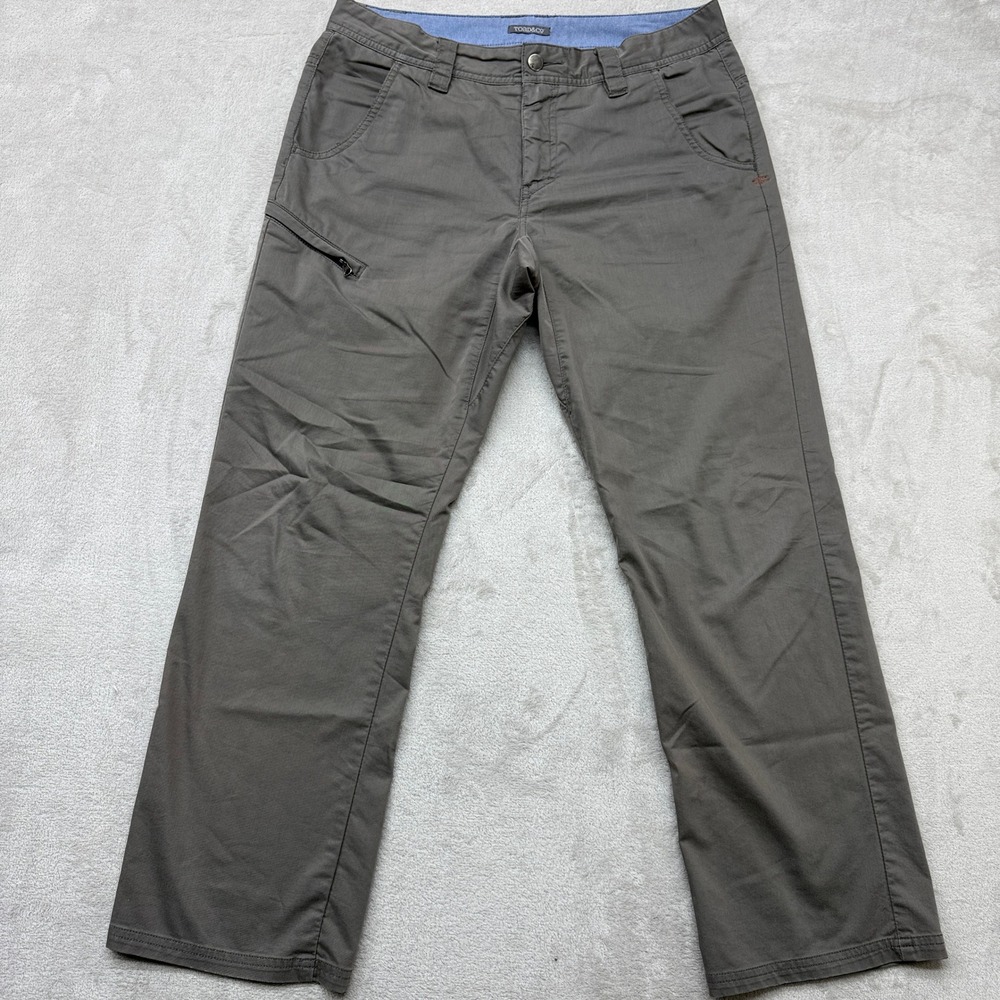 Toad and Co Mens Departure Pant Men‎ 32 x 30 Gray Chino Outdoor Travel Hiking